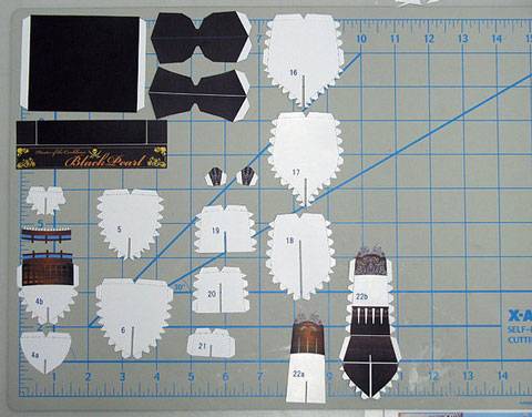 Paso a paso del recortable de papel La Perla Negra